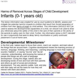 New Guidance on Harms of Removal to Infants (0-1 years old)